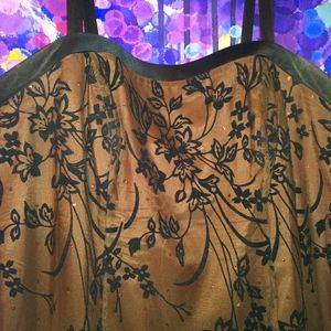 Brown and Black Floor Length Dress